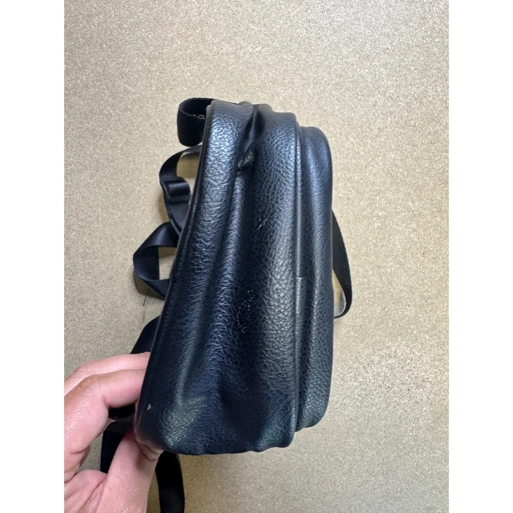 Adidas Originals Mini Backpack‎ Black Faux Leather Gold Trefoil Logo Small Bag - Picture 7 of 8